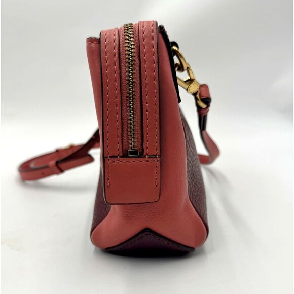 Auth Marc Jacobs Color block Maroon Deep Peach Small Shoulder Bag - Picture 3 of 12